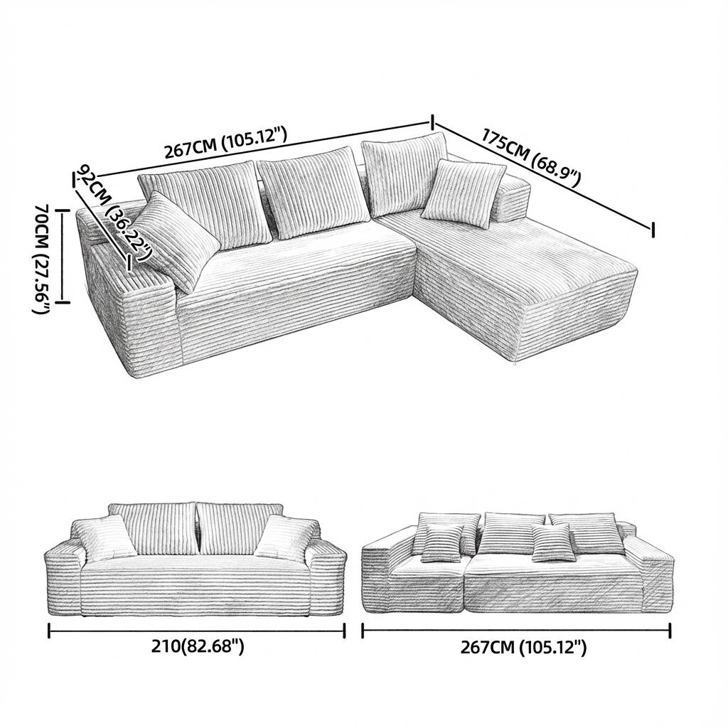 Corduroy Comfort Sofa